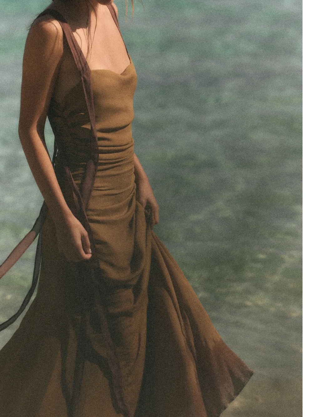 ZARA DRAPED GEORGETTE DRESS